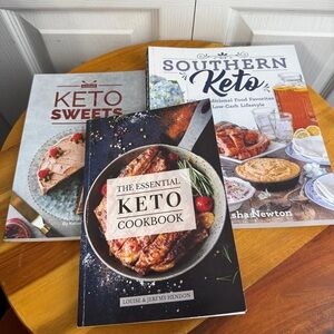 Lot of 3 Keto cookbooks - sweets, essential, southern